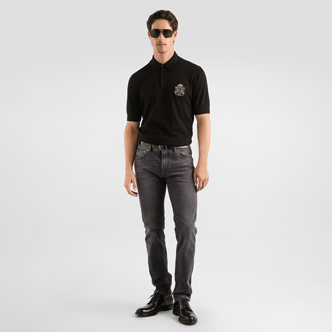 dolce & gabbana slim-fit washed denim jeans